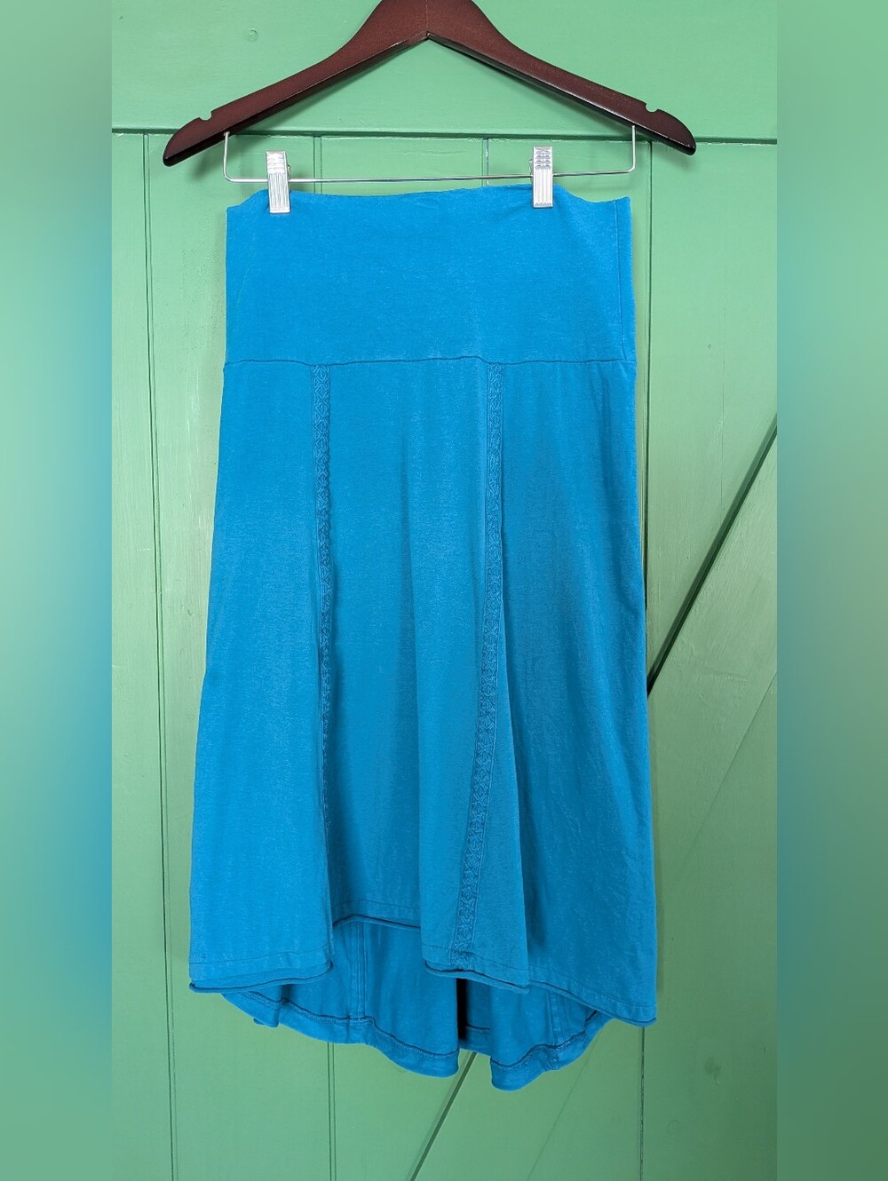 Women’s Prana Blue High-Low Knit Skirt